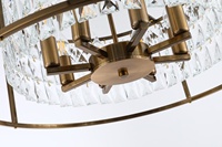 Lampe pendante ronde de luxe de plafond en cristal d'or moderne hôtel salon lustres d'intérieur à LED lumières 8 ampoules