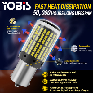 Bóng đèn phanh hai địa chỉ liên lạc ánh sáng đèn <span class=keywords><strong>LED</strong></span> P21W 3014 BA15S đèn <span class=keywords><strong>Led</strong></span> 1157 chiếu sáng nhà máy T20 144smd 1156 CANBUS p215w - Product Image 6