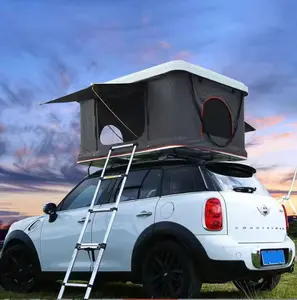 Pasokan pabrik 3-4 orang menggunakan otomatis hidrolik Pop Up tenda mobil atap dilipat ABS cangkang keras kotak tenda atas