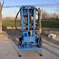 Foreuse à eau portable à essence avec pompe à engrenages et moteur, machine de forage de puits de 200 m