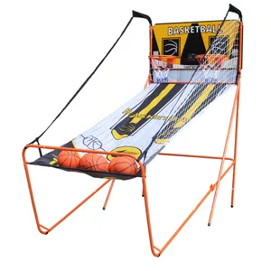 Easy Fold Indoor Double Shotout Basketball-Arcade-Spiel mit elektronischer Anzeigetafel Outdoor-Basketball-Schieß maschine mit Reifen