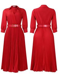 <span class=keywords><strong>Abito</strong></span> <span class=keywords><strong>Lungo</strong></span> da Donna con Cintura, Abbigliamento Femminile per Feste, Vestito Plissettato a <span class=keywords><strong>Maniche</strong></span> Lunghe - Product Image 6