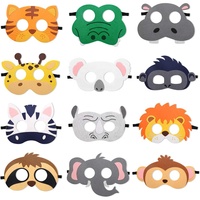 Accessoires de fête design de dessin animé halloween noël bricolage masque facial en feutre masques d'animaux pour enfants