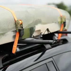 Confezione da 4 1 pollice x15ft a cricchetto con cinghie per moto Kayak da 1500 libbre 680Kg cinghia di carico personalizzata