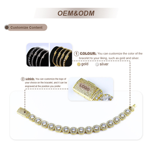 Bracciale Personalizzato Hip Hop con Catena Infinita e Occhi, Gioiello Bling con Zirconi Ghiacciati - Product Image 6