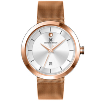 Jam Tangan Wanita Elegan Quartz Dial Tipis Tali Nyaman Logo Kustom