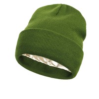 Gorro de Punto Jacquard con Forro de Satén al por Mayor, Gorro Cálido de Invierno, 100% Acrílico, Personalizado para Mujer, OEM