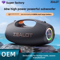 Zealot S86 Nouveau Haut-Parleur Portable d'Extérieur 5.3, Mini Audio 60W à Volume Élevé avec Lumières RGB Intégrées, Commerce Électronique Transfrontalier