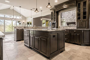 בסגנון אמריקאי מטבח אחסון ארון ארון ארון פריפלאב מחסן עץ מלא מטבח ארון תוצרת - Product Image 4