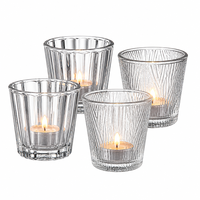Vases à bougies en verre torsadé à facettes verticales en gros, coupelles à bougies en verre en vrac pour la fabrication de bougies, ornement de table pour la maison