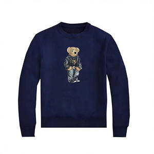 Sudadera Bordada 'X Bear' de Otoño Invierno para Hombre y Mujer, 100% Algodón, Hilo Dorado, Estilo Casual Holgado, para Parejas - Product Image 1