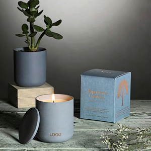 Fabricante Mayorista de Velas Personalizadas de Marca Privada y Decoración para el Hogar, Juego de Regalo de Velas Aromáticas de Cera de Soja en Frascos de Cemento de Lujo - Product Image 3