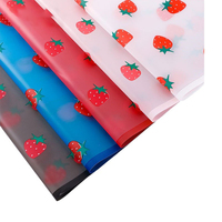 Tomber en couleur coréen Top qualité mignon fraise imprimé fleuriste papier d'emballage matériel étanche fleur emballage papier