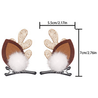 Décorations de Noël non toxiques Lai Jia, mignonnes pinces à cheveux en forme de bois de cerf, accessoires pour cheveux de princesse pour enfants, petit cadeau