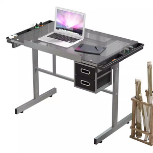 Tavolo da disegno in vetro moderno per calligrafia pittura arte disegno banco da lavoro per Designer per soggiorno pannello di legno stile - Product Image 5