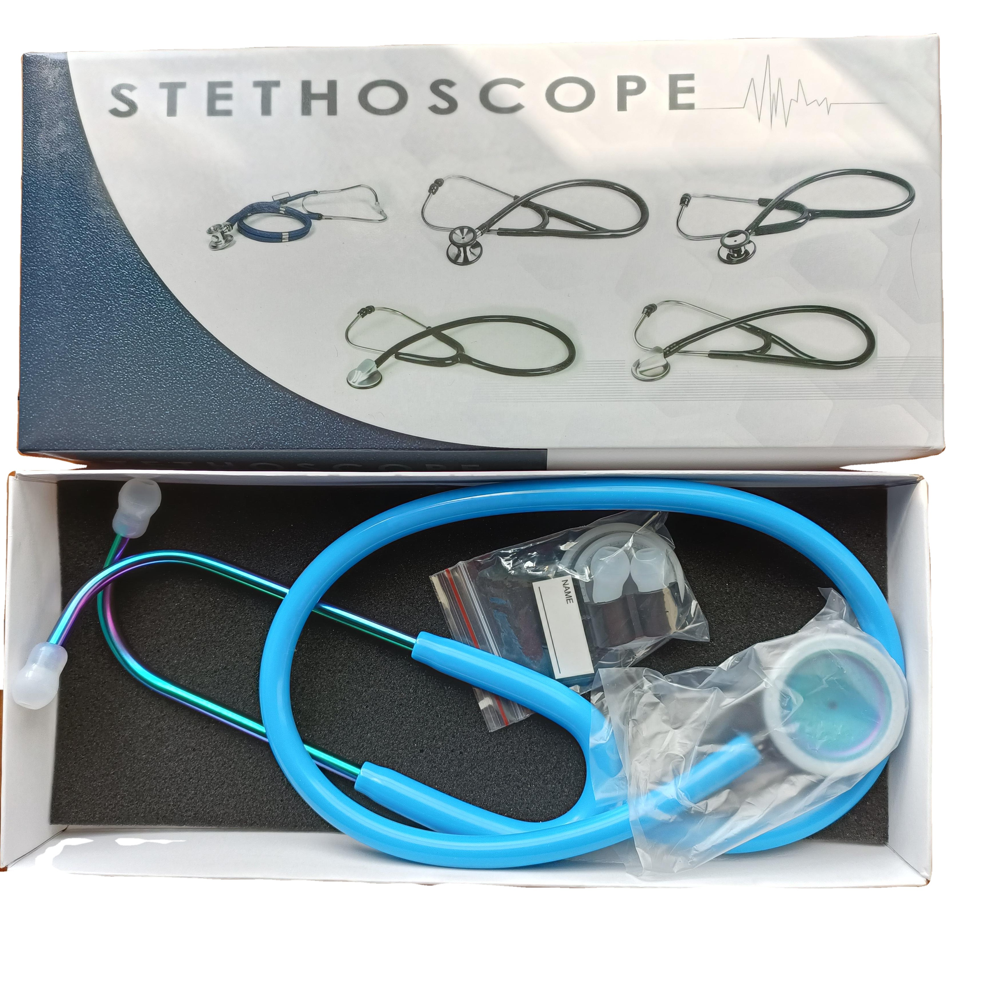 Аппаратура для общих методов анализа диагностики stetoscop медицинский sethoscope розового цвета с чехлом Смарт наружного дефибриллятора (Анд Радуга sthetoscope