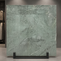 Dalle de marbre vert Kunlun - Marbre naturel vert sauge avec veinage blanc pour comptoir, mur et sol, grande dalle polie