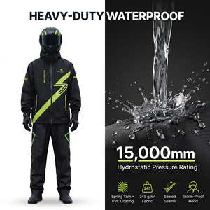Combinaison de pluie <span class=keywords><strong>imperméable</strong></span> <span class=keywords><strong>pour</strong></span> moto, 15000 mmH2O, 2 pièces, sans PFAS, veste et pantalon, <span class=keywords><strong>capuche</strong></span> réfléchissante, <span class=keywords><strong>pour</strong></span> homme, <span class=keywords><strong>femme</strong></span>, adulte, motard - Product Image 3