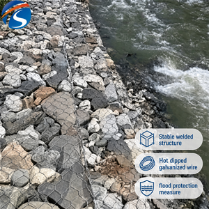 Grillage gabion tissé de 2,7 mm, anti-corrosion, disponible sur mesure, pour la protection des berges de rivière - Product Image 3