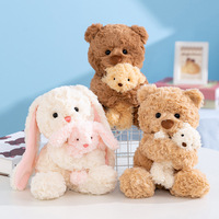 Boneka Teddy Bear Lucu yang Dapat Dipeluk, Mainan Kelinci Kecil untuk Teman Tidur, Mainan Anak-anak, Boneka Lembut untuk Tidur dan Kenyamanan