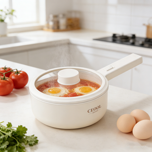 Vente flash - Marmite électrique en acier inoxydable + céramique avec revêtement antiadhésif, cuisinière électrique multifonctionnelle - Product Image 3