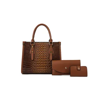 Ladies Hand Designer Bags For Women Handbag Lattice PU Composite Bag 3pcs Set Women Handbags Set