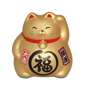 Gốm Vàng May Mắn Mèo Maneki Neko Ngân Hàng Tiền