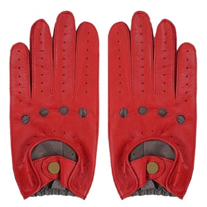 Gants de conduite en cuir d'agneau souple, protection complète des doigts, prise en main confortable, style classique pour la conduite et les voyages - Product Image 3