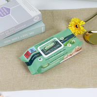 Lingettes humides jetables en coton doux imprimées en couleur, avec fenêtre et design à tirer, emballage en plastique EVA, pour savon liquide et couches