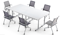 Mobilier moderne de style européen Chaises de visiteur à pieds fixes Chaise pivotante à dossier maillé avec accoudoir