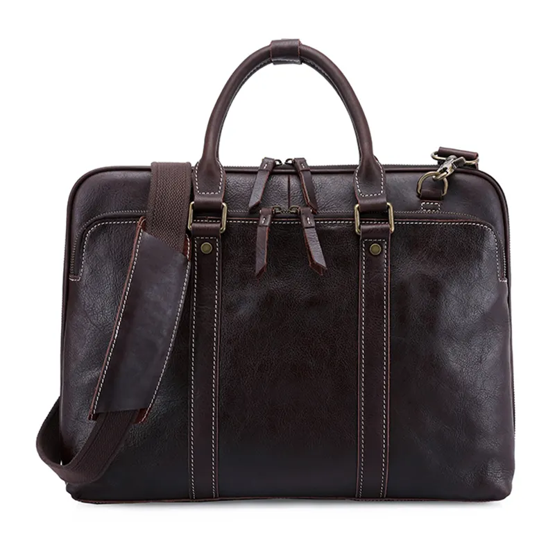 Fabricante Vintage Business Shoulder Crossbody Messenger Bag Cowhide Real Leather Laptop Office Bag Men Leather Maletín