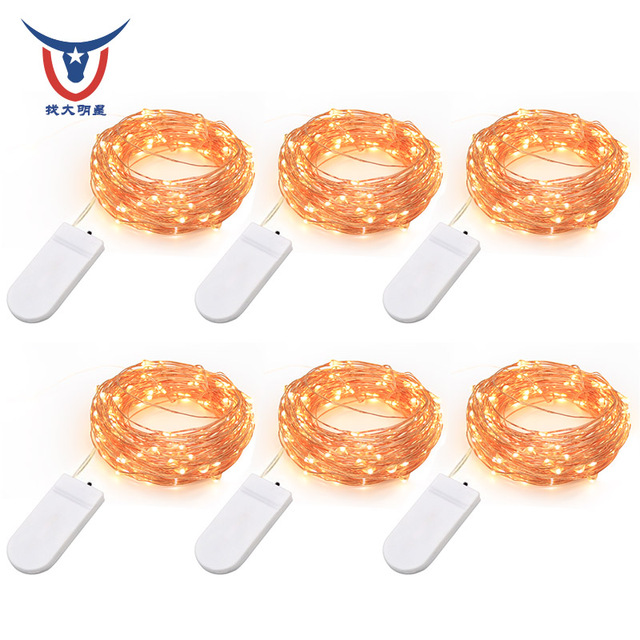 IP65 Waterproof CR2032 Battery Powered LED Fairy Lights 1M 2M Copper Wire String Lights for Wedding Party Floral Decoration