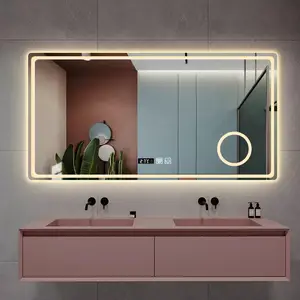 Безрамное & алюминиевая рама 5 мм Бесплатная-медь стекло увеличительное зеркало x20 макияж освещенная контржурным светом зеркала для ванной комнаты