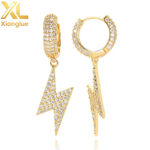 Pendientes de Aro Circulares con Circonitas Micro Pavimentadas, Estilo Hip Hop, Modernos y Únicos, Unisex, Joyería Europea y Americana Más Vendida - Product Image 5