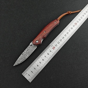 มีดพับขนาดเล็ก Damascus น้ำหนักเบา สำหรับพกพา ใช้งานได้หลากหลาย เหมาะสำหรับกิจกรรมกลางแจ้ง ใช้สำหรับล่าสัตว์ มีดพับ EDC - Product Image 6