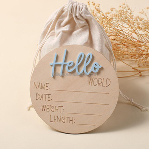 Decoración para Fiestas, Accesorios para Fotos, Letreros de Madera '<span class=keywords><strong>Es</strong></span> <span class=keywords><strong>un</strong></span> Niño', '<span class=keywords><strong>Es</strong></span> una Niña', Letrero 'Hola Mundo', Anuncio de Género, Tablero de Anuncio de Recién Nacido - Product Image 2