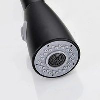 Robinet de cuisine monocommande noir mat en laiton avec douchette extractible et cartouche céramique