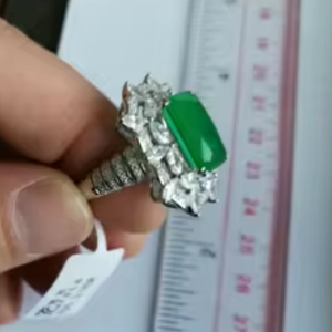 Elegante <span class=keywords><strong>temporal</strong></span> de colores piedras preciosas fusión señora joyería Bijoux plata esterlina verde esmeralda anillo para mujer - Product Image 2