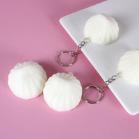 Porte-clés en PU à rebond lent, simulation de chignon de 5 cm, jouet à presser amusant en forme de pâtisserie, modèle souple en forme de soupe, cadeaux pour jeunes de 15 à 35 ans