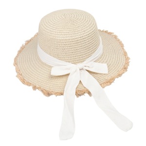 Sombrero de Paja para Mujer, Estilo Marinero, de Ala Ancha, con Cinta, Protección Solar, para Verano y Playa, 56-58CM, Hierba Natural - Product Image 5