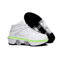 Chaussures de roller 2-en-1 de haute qualité avec design Liekick, baskets de skate convertibles à lumière LED rétractable pour le patinage en extérieur