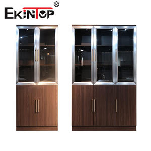 Librería <span class=keywords><strong>de</strong></span> Vidrio Ekintop, Estantería <span class=keywords><strong>de</strong></span> Metal <span class=keywords><strong>de</strong></span> Acero Inoxidable <span class=keywords><strong>con</strong></span> <span class=keywords><strong>Puertas</strong></span> <span class=keywords><strong>de</strong></span> Vidrio, Modelo para Sala <span class=keywords><strong>de</strong></span> Estar en Oferta - Product Image 3