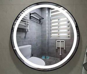 <span class=keywords><strong>Espejo</strong></span> de Baño <span class=keywords><strong>Redondo</strong></span> con Marco Dorado, <span class=keywords><strong>Espejo</strong></span> de Vanidad Inteligente con Retroiluminación LED Antivaho, Montado en la Pared - Product Image 6