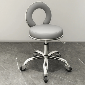 Taburete Elevador Profesional de Metal con Diseño Giratorio Especializado para Salones de Belleza, Barberías y Peluquerías - Product Image 4