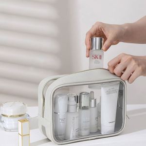Pochette de toilette transparente en PVC, étanche, givrée, pour maquillage, trousse de toilette en PU PVC - Product Image 3