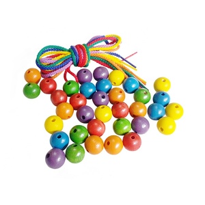 GD-non-toxic wooden lacing beads for kids, 19mm 4 Shapes- Wooden Beads Mixed String <b>Toys</b>/string beads <b>toy</b>/wooden <b>educational</b> <b>toy</b> - Product Image 6
