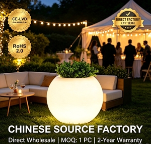 Pot de plante LED étanche rechargeable à changement de couleur avec télécommande, abat-jour dimmable, bol de plantation multicolore pour décoration extérieure - Product Image 1