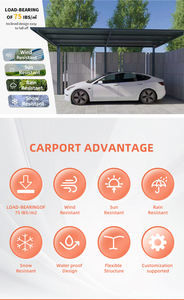 Kit Tettoia in Pannelli Sandwich di Alluminio, Copertura per Auto Resistente alle Intemperie - Product Image 2