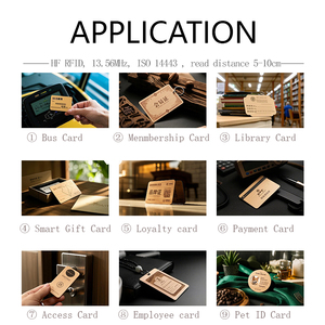 Trống điện tử NFC Cửa Khóa truy cập RFID thẻ HF thông minh 13.56MHz Ntag215 <span class=keywords><strong>Proximity</strong></span> cho tre thành viên bằng gỗ thẻ - Product Image 2