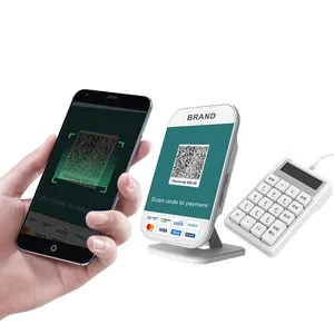 4G + WIFI 동적 QR 코드 결제 생성기 디스플레이 디지털 디스플레이가있는 QR 코드 스캐닝 플랫폼 결제 상자 외부 키보드